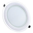AC 85-265V 18W 1480LM 20cm Round Glass Panel Light Lamp with LED Driver, Cutout Size: 16.5cm(White Light)