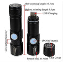 White Light Retractable Flashlight, Cree Q5 LED 3-Mode with Lanyard(Gold)