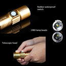 White Light Retractable Flashlight, Cree Q5 LED 3-Mode with Lanyard(Gold)