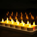 12 PCS Flameless LED Tealight Flicker Candle Light, Rechargeable Home Decoration Light with Charging Board