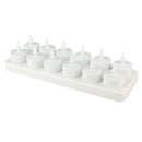 12 PCS Flameless LED Tealight Flicker Candle Light, Rechargeable Home Decoration Light with Charging Board