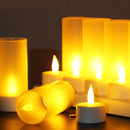 12 PCS Flameless LED Tealight Flicker Candle Light, Rechargeable Home Decoration Light with Charging Board