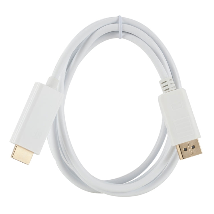 DisplayPort Male to HDMI Male Adapter Cable, Length: 1.8m(White)