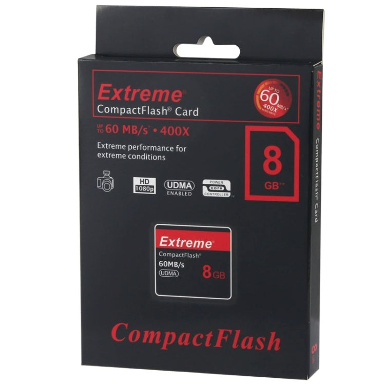 8GB Extreme Compact Flash Card, 400X Read Speed, up to 60 MB/S (100% Real Capacity)