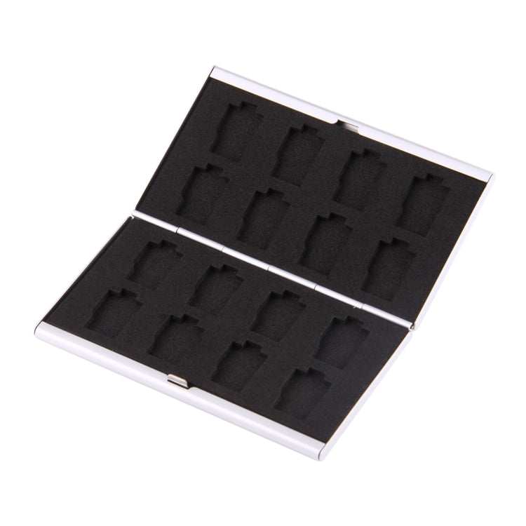 16 in 1 Memory Card Protective Case Box for 16 TF Cards(Silver)