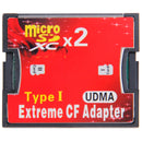 2-Socket Micro SD to CF Compact Flash Memory Card Adapter