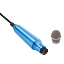 3.5mm Male + 3.5mm Female Ports Mini Household Mobile Phone Sing Song Metal Condenser Microphone, Compatible with IOS / Android System(Blue)