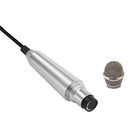 3.5mm Male + 3.5mm Female Ports Mini Household Mobile Phone Sing Song Metal Condenser Microphone, Compatible with IOS / Android System(Silver)