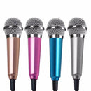 3.5mm Male + 3.5mm Female Ports Mini Household Mobile Phone Sing Song Metal Condenser Microphone, Compatible with IOS / Android System(Blue)