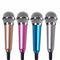 3.5mm Male + 3.5mm Female Ports Mini Household Mobile Phone Sing Song Metal Condenser Microphone, Compatible with IOS / Android System(Magenta)