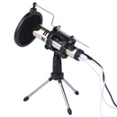 PS-5 Universal Live Broadcast Bracket Tripod Holder with Anti-spray Net & Microphone Clip & Shockproof Clip, For iPhone, Galaxy, Sony, Lenovo, HTC, Huawei, and other Smartphones