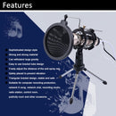 PS-5 Universal Live Broadcast Bracket Tripod Holder with Anti-spray Net & Microphone Clip & Shockproof Clip, For iPhone, Galaxy, Sony, Lenovo, HTC, Huawei, and other Smartphones