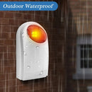 Outdoor Wired Siren with Blue Flashlight (PA-100), Can be used 12V as a Backup Battery (not include)(White)