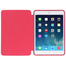 3-folding Naturally Treated Leather Smart Case with Sleep / Wake-up Function & Holder for iPad mini / mini 2 Retina(Red)