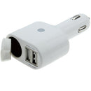 2xUSB Car Charger with DC 12V 1A-2.1A Socket, For iPhone, Galaxy, Huawei, Xiaomi, LG, HTC and Other Smart Phones(White)