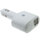 2xUSB Car Charger with DC 12V 1A-2.1A Socket, For iPhone, Galaxy, Huawei, Xiaomi, LG, HTC and Other Smart Phones(White)