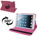 360 Degree Rotatable Litchi Texture Leather Case with Holder for iPad mini 1 / 2 / 3 (Magenta)