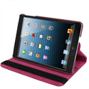360 Degree Rotation Leather Case with Holder for iPad mini 1 / 2 / 3 (Magenta)