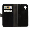 Crazy Horse Texture Leather Case with Credit Card Slot & Holder for Google Nexus 5 (Black)