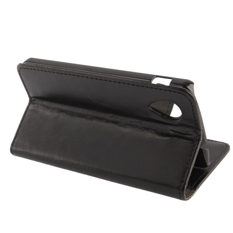 Crazy Horse Texture Leather Case with Credit Card Slot & Holder for Google Nexus 5 (Black)