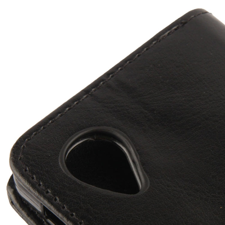 Crazy Horse Texture Leather Case with Credit Card Slot & Holder for Google Nexus 5 (Black)