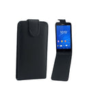 Vertical Flip Magnetic Snap Leather Case for Sony Xperia Z3 Compact / D5803(Black)