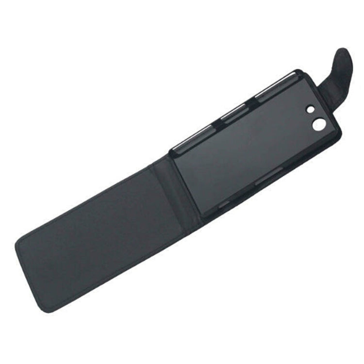Vertical Flip Magnetic Snap Leather Case for Sony Xperia Z3 Compact / D5803(Black)