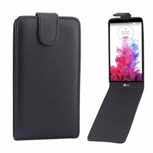 For LG G3 / D855 Vertical Flip Magnetic Snap Leather Case(Black)