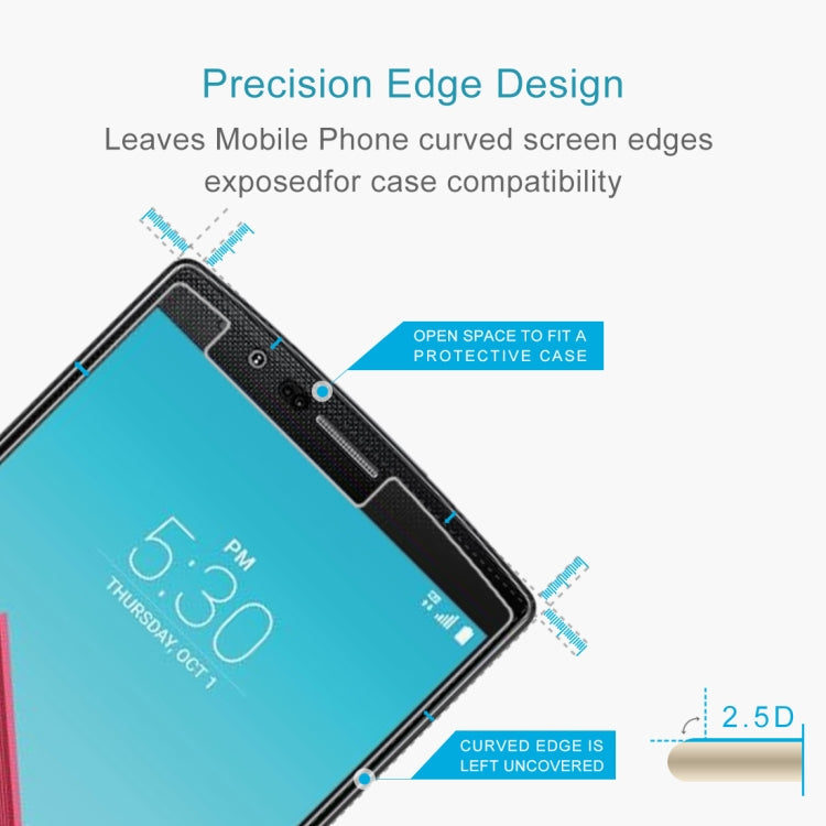 0.26mm 9H+ Surface Hardness 2.5D Explosion-proof Tempered Glass Film for LG G4