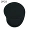 2 PCS Cloth Gel Wrist Rest Mouse Pad(Black)