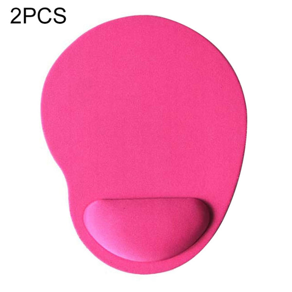 2 PCS Cloth Gel Wrist Rest Mouse Pad(Magenta)