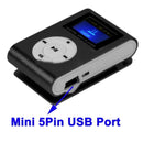 TF (Micro SD) Card Slot MP3 Player with LCD Screen, Metal Clip, Radio Function(Black)