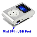 TF (Micro SD) Card Slot MP3 Player with LCD Screen, Metal Clip, Radio Function(Silver)