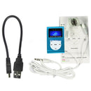 TF (Micro SD) Card Slot MP3 Player with LCD Screen, Metal Clip, Radio Function(Baby Blue)