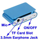 TF (Micro SD) Card Slot MP3 Player with LCD Screen, Metal Clip, Radio Function(Baby Blue)
