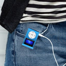 TF (Micro SD) Card Slot MP3 Player with LCD Screen, Metal Clip, Radio Function(Baby Blue)