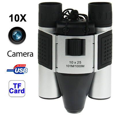 10Ã—25mm 5 in 1 (Binocular Camera + Video Camera + Digital Camera + PC Cam + TF Card Reader) Digital Camera Binoculars, Field of View: 101m/1000m, Size: 135 Ã— 100 Ã— 24mm