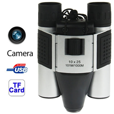 10Ã—25mm 5 in 1 (Binocular Camera + Video Camera + Digital Camera + PC Cam + TF Card Reader) Digital Camera Binoculars, Field of View: 101m/1000m, Size: 135 Ã— 100 Ã— 24mm