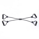 X Shaped Rubber Body Building Training Pull Rope Exerciser(Black)