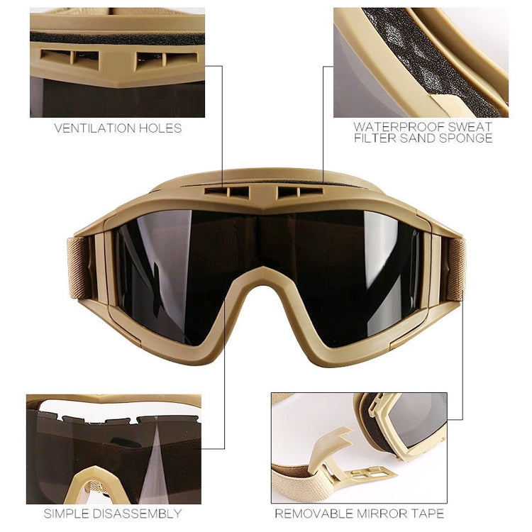 Desert Locust Ballistic Goggles (3pcs Protection Divided Lens in one packaging, the price is for 3 pcs), Khaki