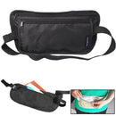 Portable Close-fitting Ultralight Documents / Pocketbook Multifunctiona Anti-theft Waist Bag(Black)