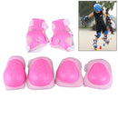 6 in 1 Roller Skate Knee & Elbow & Wrist Pads Protective Gear Sets(Pink)