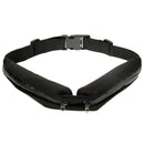 Sports Waterproof Elastic Waist Bag Two Pockets Fanny Pack Zip Pouch(Black)