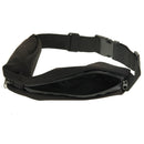 Sports Waterproof Elastic Waist Bag Two Pockets Fanny Pack Zip Pouch(Black)