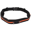 Sports Waterproof Elastic Waist Bag Two Pockets Fanny Pack Zip Pouch(Orange)