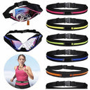 Sports Waterproof Elastic Waist Bag Two Pockets Fanny Pack Zip Pouch(Orange)