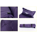 Automatic Inflatable Sleeping Pad Moisture Proof Pad with Pillow(Purple)