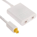 Digital Toslink Optical Fiber Audio Splitter 1 to 2 Cable Adapter for DVD Player(White)