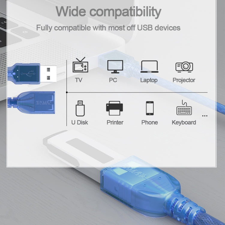 USB 2.0 AM to AF Extension Cable, Length: 30cm