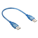 USB 2.0 AM to AM Cable, Length: 30cm(Blue)